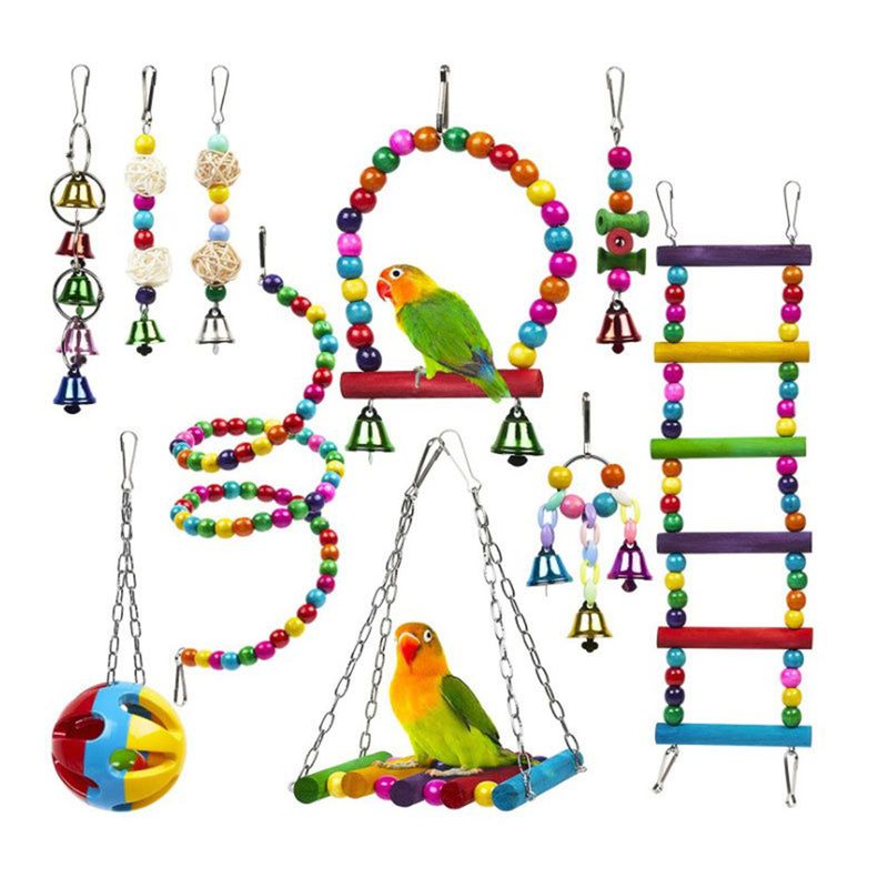 ZenPets Ensemble de jouets pour oiseaux - Pack de 10 pièces