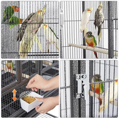 Großer Vogelkäfig Vögel Doppelkäfig Trennwand Trenngitter Zuchtkäfig