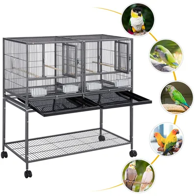 Großer Vogelkäfig Vögel Doppelkäfig Trennwand Trenngitter Zuchtkäfig