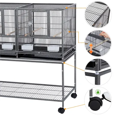 Yaheetech Cage à Oiseaux sur Roulettes