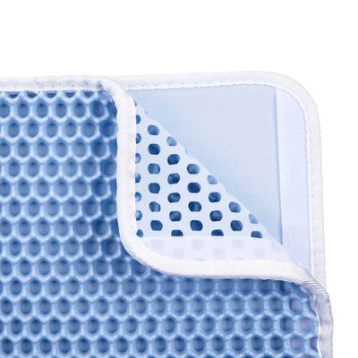 WELLHOME Tapis de litière chat Bleu 40x50x1,5cm