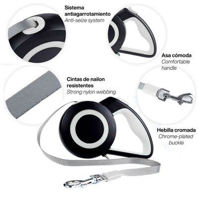 WELLHOME Laisse extensible en nylon pour animaux de compagnie