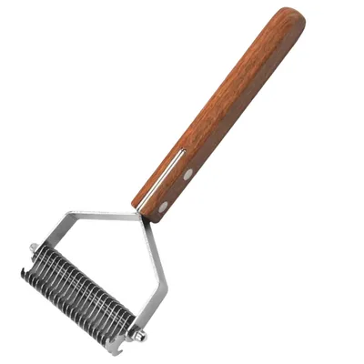 ZenPets Peigne démêlant en bois et acier inoxydable