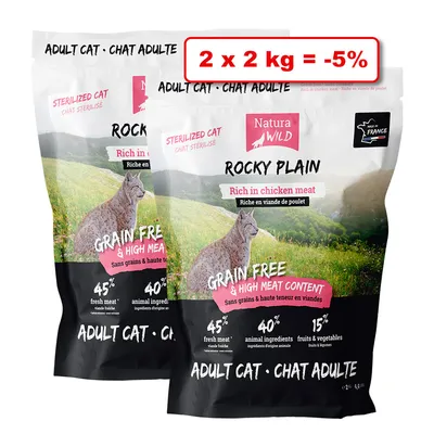 Croquettes NATURA WILD pour chat 2 x 2kg : 5% de remise