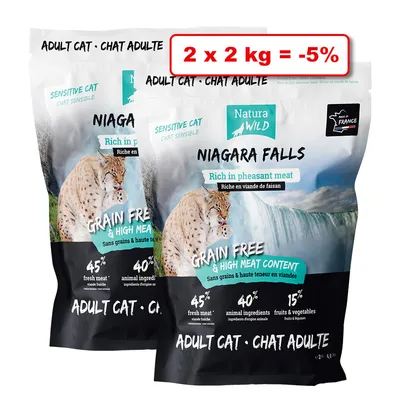 Croquettes NATURA WILD pour chat 2 x 2kg : 5% de remise