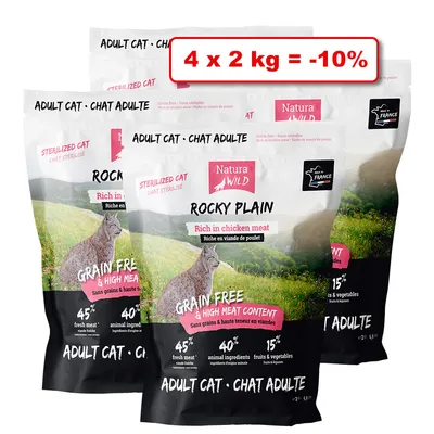 Croquettes NATURA WILD pour chat 4 x 2kg : 10% de remise