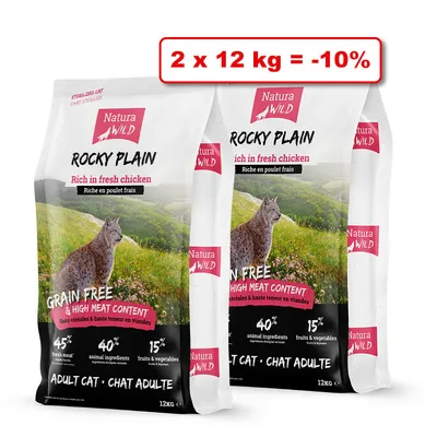 Croquettes NATURA WILD pour chat 2 x 12kg : 10% de remise