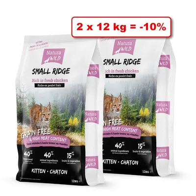 Croquettes NATURA WILD pour chat 2 x 12kg : 10% de remise