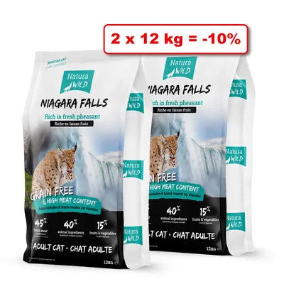 Croquettes NATURA WILD pour chat 2 x 12kg : 10% de remise