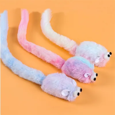 ZenPets Jouet souris en peluche à longue queue pour chats