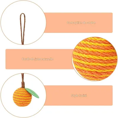 IntiMeg Juguete colgante de bola de cuerda de sisal