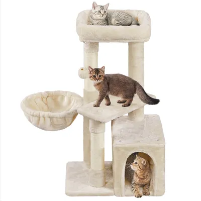 Petit Arbre à Chat Multiniveau Avec Poteaux Griffoir, Cordes Sisal