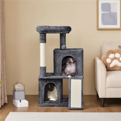 Arbre à Chat En Peluche Avec Poteau En Sisal Et Planche à Griffer