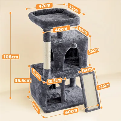 Arbre à Chat En Peluche Avec Poteau En Sisal Et Planche à Griffer