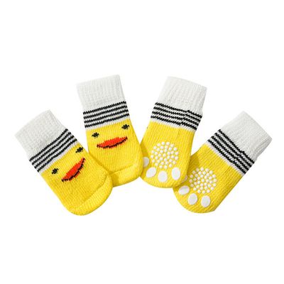 IntiMeg Chaussettes pour chien petit canard jaune