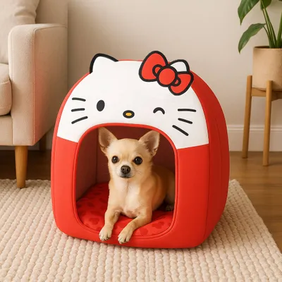 Hello Kitty Grotte de lit pour chien en polyester
