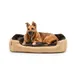 lionto weiches Hundebett mit niedrigem Einstieg und Wendekissen