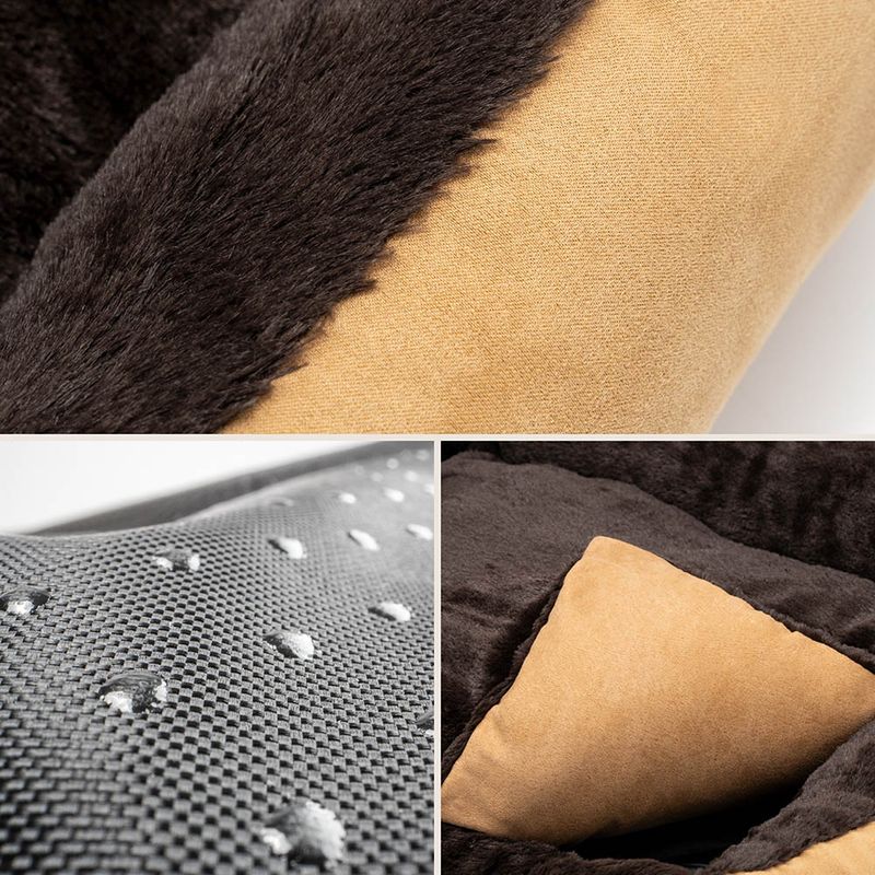 lionto coussin chien doux avec entrée basse et coussin réversible