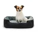 lionto weiches Hundebett mit niedrigem Einstieg und Wendekissen