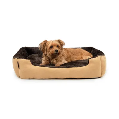 lionto coussin chien doux avec entrée basse et coussin réversible