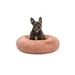 lionto Donut-Hundebett aus weichem Plüsch mit rutschfester Unterseite