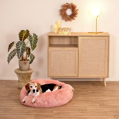 lionto Donut-Hundebett aus weichem Plüsch mit rutschfester Unterseite lionto Donut-Hundebett aus weichem Plüsch mit rutschfester Unterseite
