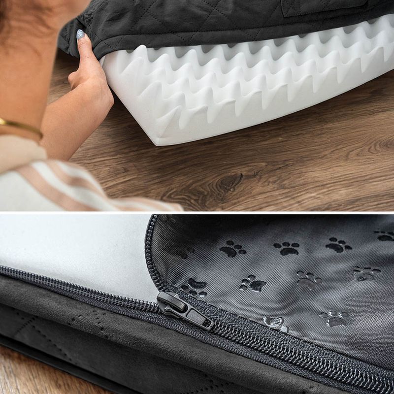 lionto lit orthopédique pour chien avec coussin lavable doux