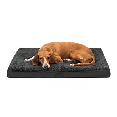 lionto lit orthopédique pour chien avec coussin lavable doux 91 x 69 x 8 cm, Noir