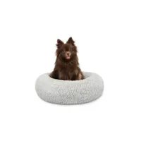 lionto Donut-Hundebett aus weichem Plüsch mit rutschfester Unterseite