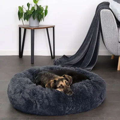 lionto lit donut chien doux antidérapant coussin moelleux peluche