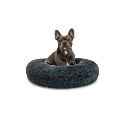 lionto Hundebett aus Plüsch in Donut-Form, 70 cm Durchmesser, rosa
