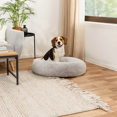 lionto lit donut chien doux antidérapant coussin moelleux peluche