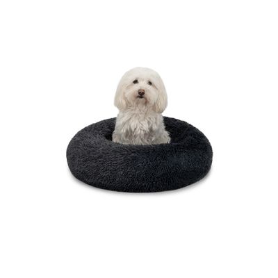 lionto Hundebett aus Plüsch in Donut-Form, 70 cm Durchmesser, rosa