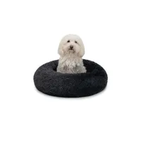 lionto Donut-Hundebett aus weichem Plüsch mit rutschfester Unterseite