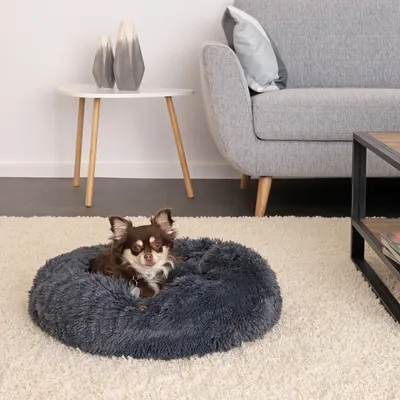 lionto Donut-Hundebett aus weichem Plüsch mit rutschfester Unterseite lionto Donut-Hundebett aus weichem Plüsch mit rutschfester Unterseite