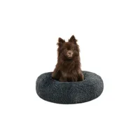 lionto Donut-Hundebett aus weichem Plüsch mit rutschfester Unterseite