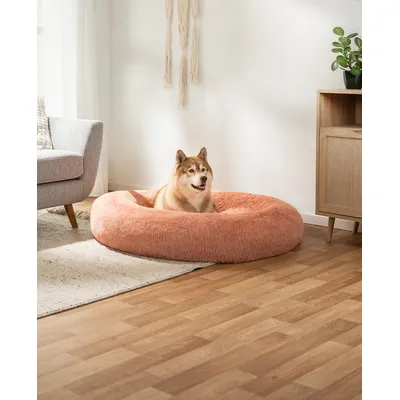 lionto Donut-Hundebett aus weichem Plüsch mit rutschfester Unterseite lionto Donut-Hundebett aus weichem Plüsch mit rutschfester Unterseite