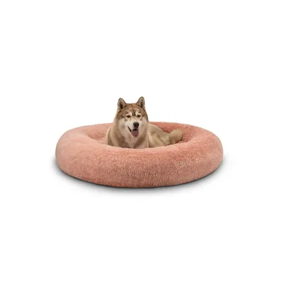 lionto Donut-Hundebett aus weichem Plüsch mit rutschfester Unterseite lionto Donut-Hundebett aus weichem Plüsch mit rutschfester Unterseite
