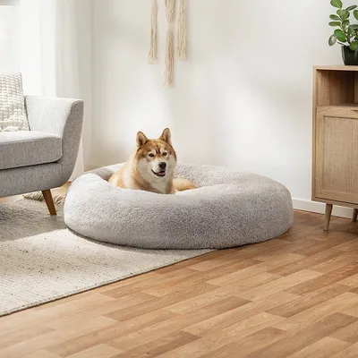 lionto lit donut chien doux antidérapant coussin moelleux peluche