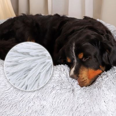 lionto Donut-Hundebett aus weichem Plüsch mit rutschfester Unterseite