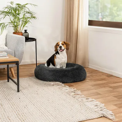 lionto lit donut chien doux antidérapant coussin moelleux peluche lionto lit donut chien doux antidérapant coussin moelleux peluche