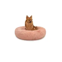 lionto Donut-Hundebett aus weichem Plüsch mit rutschfester Unterseite