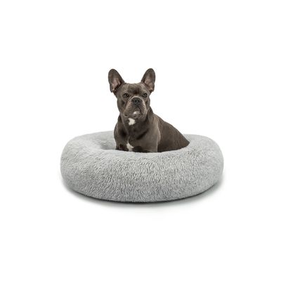 lionto Hundebett aus Plüsch in Donut-Form, 70 cm Durchmesser, rosa