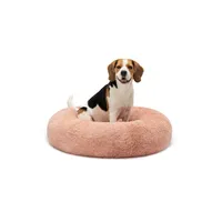 lionto Donut-Hundebett aus weichem Plüsch mit rutschfester Unterseite