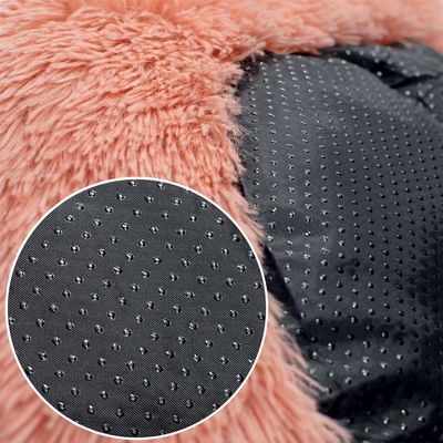 lionto Donut-Hundebett aus weichem Plüsch mit rutschfester Unterseite