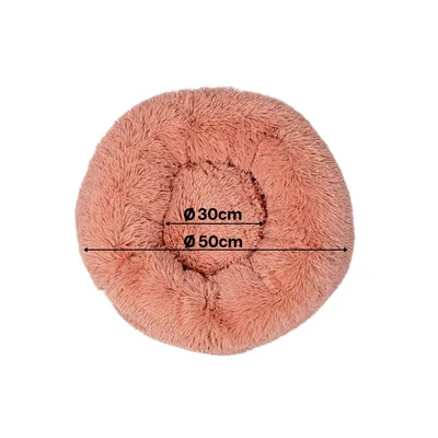 lionto Donut-Hundebett aus weichem Plüsch mit rutschfester Unterseite