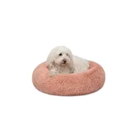 lionto Donut-Hundebett aus weichem Plüsch mit rutschfester Unterseite