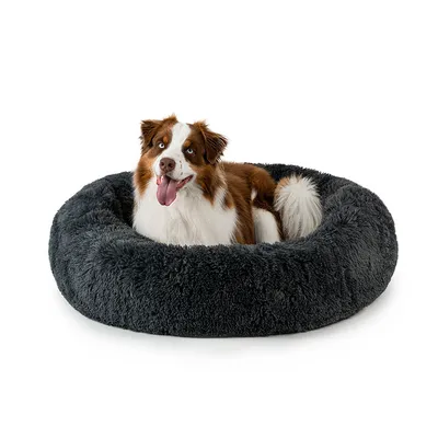 lionto lit donut chien doux antidérapant coussin moelleux peluche