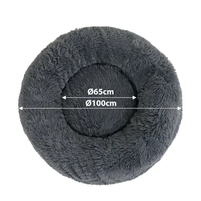 lionto Donut-Hundebett aus weichem Plüsch mit rutschfester Unterseite lionto Donut-Hundebett aus weichem Plüsch mit rutschfester Unterseite