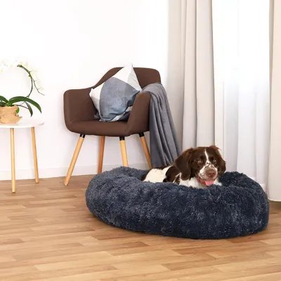 lionto Donut-Hundebett aus weichem Plüsch mit rutschfester Unterseite lionto Donut-Hundebett aus weichem Plüsch mit rutschfester Unterseite